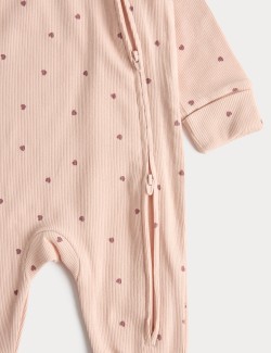 3 Pack Cotton Rich Heart Sleepsuits (7lbs-3 Yrs)