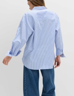 Pruhovaná košile oversized z čisté bavlny