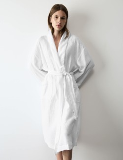 Pure Cotton Muslin Dressing Gown
