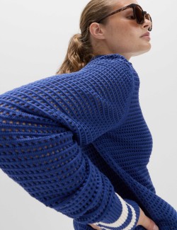 Funnel Neck Zip Up Relaxed Jumper