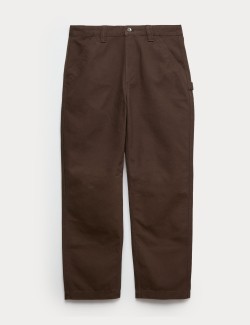 Loose Fit Pure Cotton Utility Trousers