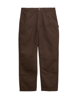 Loose Fit Pure Cotton Utility Trousers