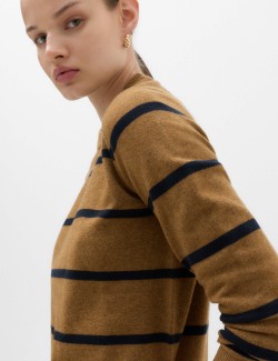 Air-Yarn Striped Crew Neck Jumper