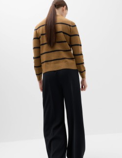 Air-Yarn Striped Crew Neck Jumper