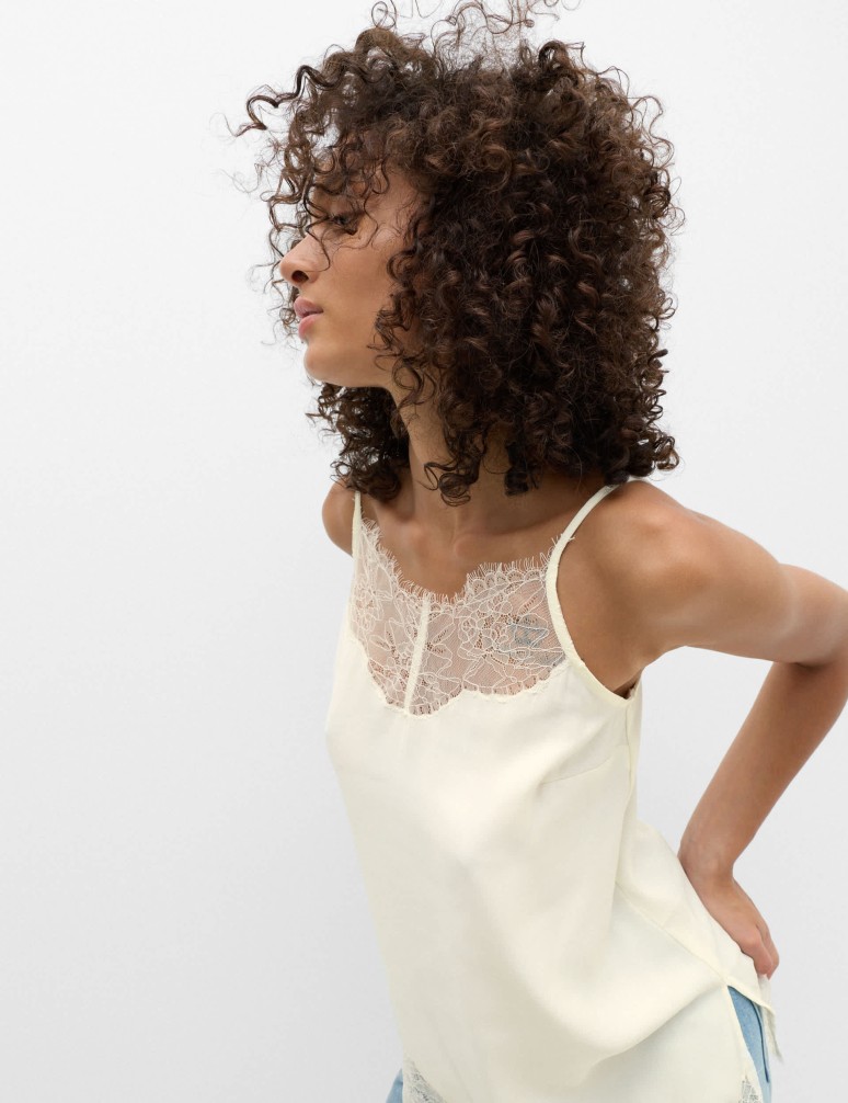 Lace Detail V-Neck Cami Top