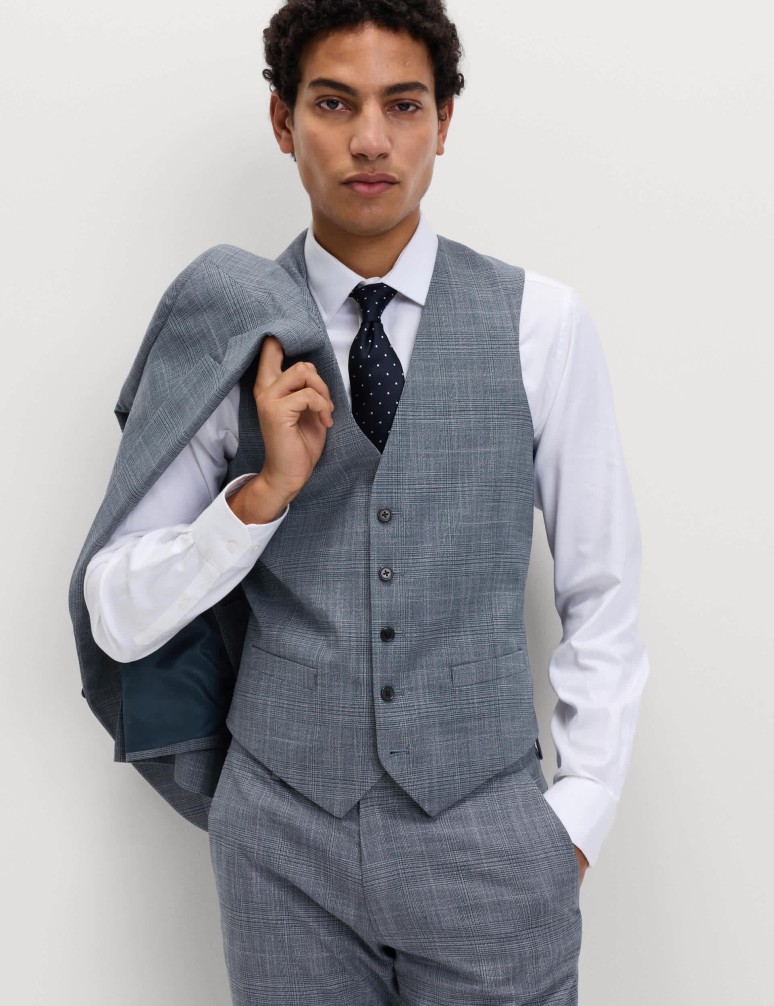 Regular Fit Check Waistcoat