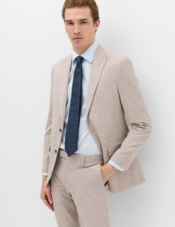 Slim Fit Linen Blend Stretch Suit Jacket