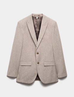 Slim Fit Linen Blend Stretch Suit Jacket