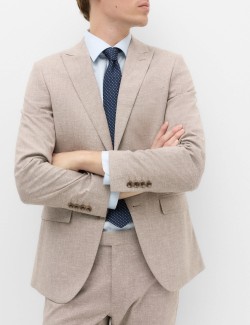 Slim Fit Linen Blend Stretch Suit Jacket