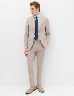Slim Fit Linen Blend Stretch Suit Jacket