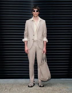 Slim Fit Linen Blend Stretch Suit Jacket