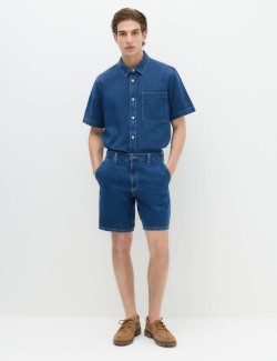 Pure Cotton Denim Short Sleeve Shirt