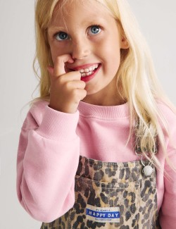 2 Piece Denim Leopard Pinny Outfit (2-8 Yrs)