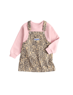 2 Piece Denim Leopard Pinny Outfit (2-8 Yrs)