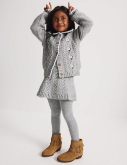 3 Piece Knitted Skirt Outfit with Tights (3-5 Years)