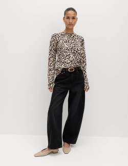 Supersoft Animal Print Crew Neck Jumper