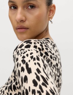 Supersoft Animal Print Crew Neck Jumper
