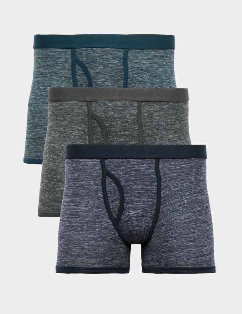 3 Pack Cotton Stretch Space Dye Trunks