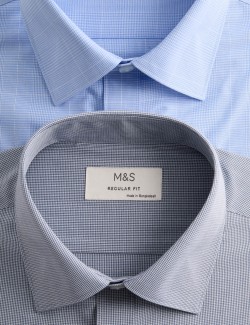 2 Pack Regular Fit Easy Iron Long Sleeve Shirts