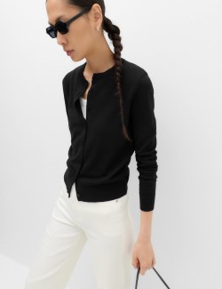 Crew Neck Button Through Cardigan