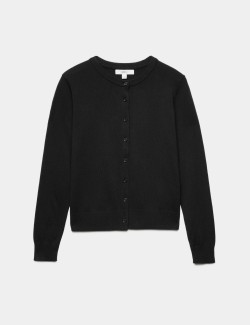 Crew Neck Button Through Cardigan