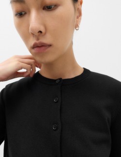 Crew Neck Button Through Cardigan