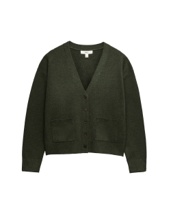 Air-Yarn V-Neck Button Through Cardigan