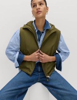Padded Hooded Cropped Gilet