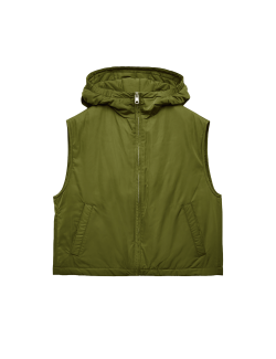 Padded Hooded Cropped Gilet