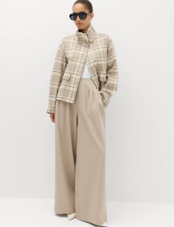 Multi Pleat Wide Leg Trousers
