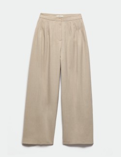 Multi Pleat Wide Leg Trousers