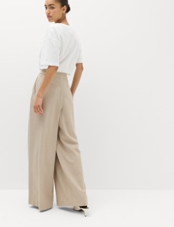Multi Pleat Wide Leg Trousers