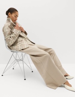 Multi Pleat Wide Leg Trousers