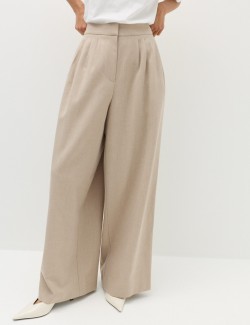 Multi Pleat Wide Leg Trousers