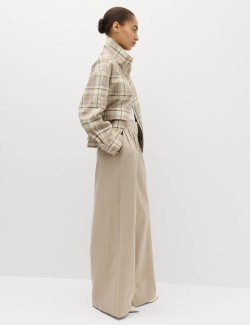Multi Pleat Wide Leg Trousers