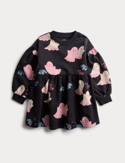 Halloween Graphic Sweat Dress (2-8 Yrs)