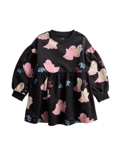 Halloween Graphic Sweat Dress (2-8 Yrs)