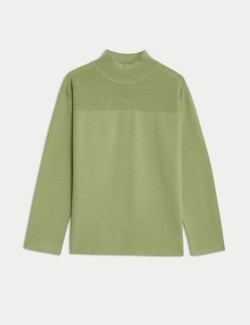 Soft Touch Textured Funnel Neck Jumper