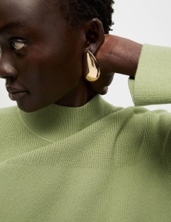 Soft Touch Textured Funnel Neck Jumper