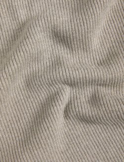 Ribbed Crew Neck Button Detail Jumper