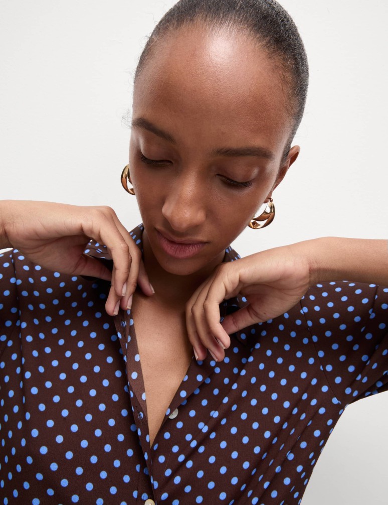 Printed Collared Blouse