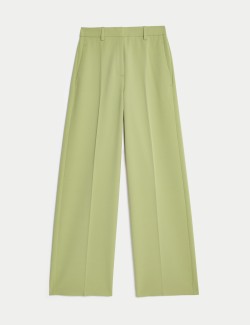 Twill Tailored Wide Leg Trousers