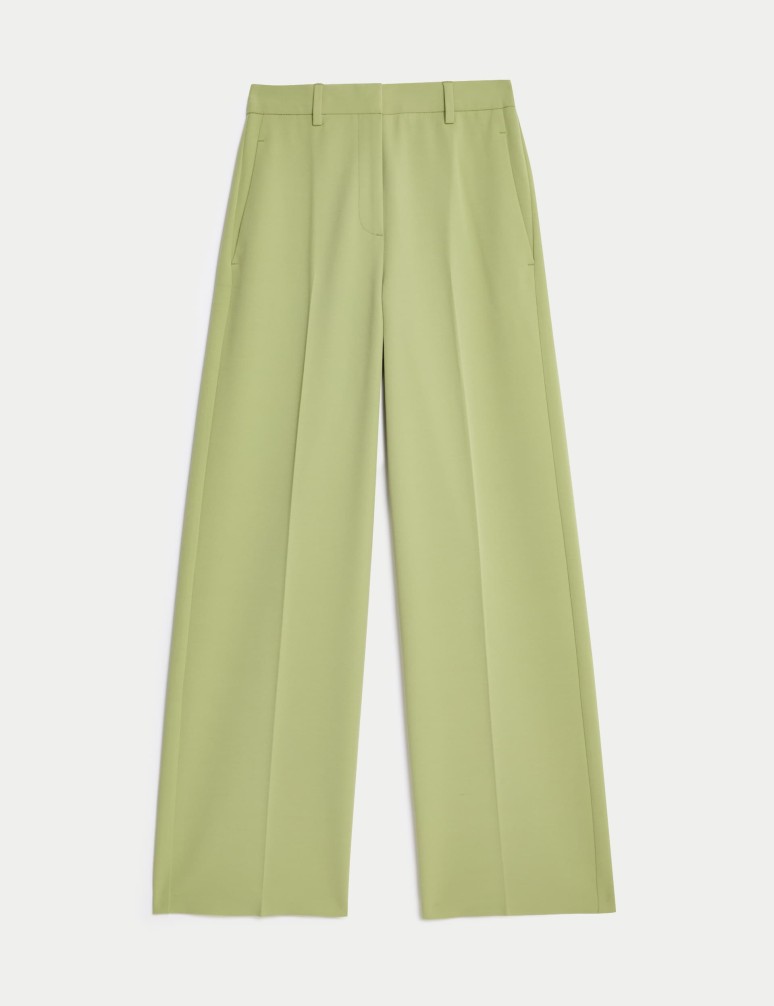 Twill Tailored Wide Leg Trousers