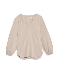 V-Neck Popover Blouse