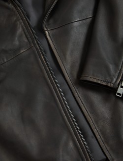 Leather Longline Girlfriend Biker Jacket