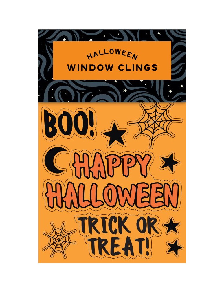 10 halloweenských gelových samolepek na okno