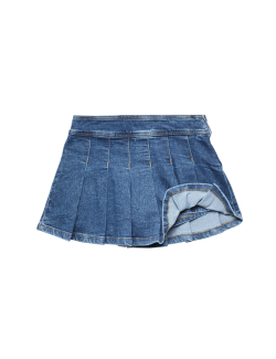 Denim Pleated Mini Skort (6-16 Yrs)