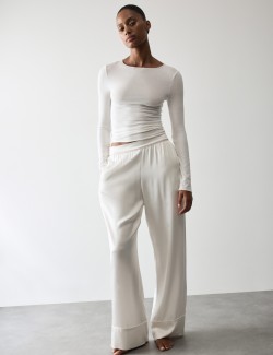 Premium Satin Wide Leg Pyjama Bottoms
