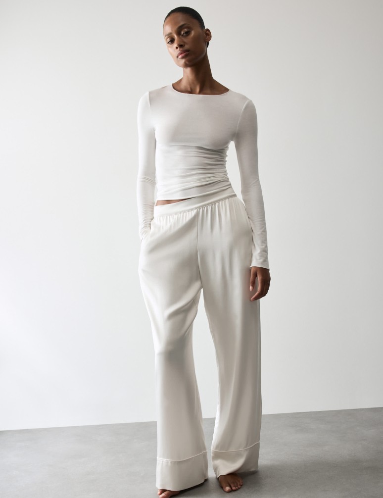 Premium Satin Wide Leg Pyjama Bottoms