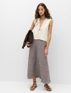 Cotton Rich Lace Detail Knitted Waistcoat